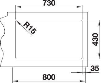 Immagine prodotto Blanco Andano 700-IF (Lavandino montato in alto, 44 cm, 74 cm)