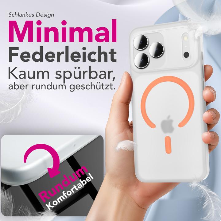 Image du produit Nalia MagSafe Cover "Thinix Glow" - 0,3mm Extrem Dünn, Leuchtender Magnet Ring - Ultra-Slim Hard Case (Apple iPhone 17 Pro Max)