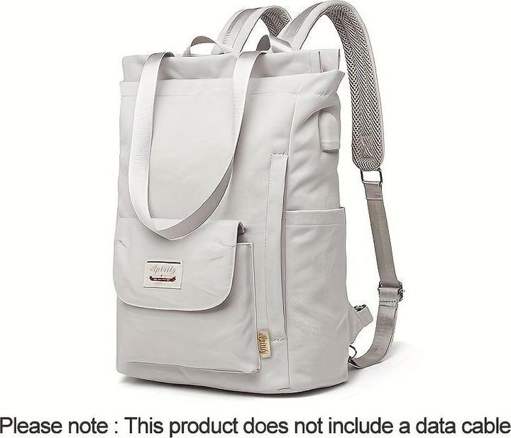 Only-Bags.Store Unisex-Rucksack, lässige Umhängetasche mit USB-Ladeanschluss, Schulranzen, Daypack für
