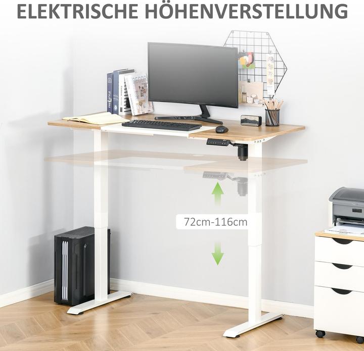 Produktbild Vinsetto PC-Tisch elektrisch höhenverstellbar, LED-Anzeige (140 x 116 cm)