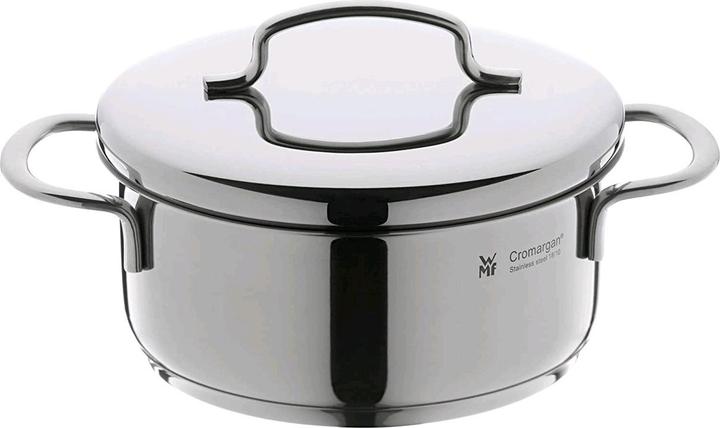 Produktbild WMF Kochtopf Bratentopf Induktion 16cm klein Metalldeckel 1,5l Mini Edelstahl (16 cm, Bräter + Schmortopf, Kochtopf, Edelstahl)