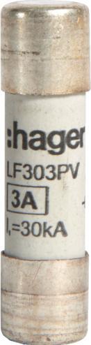 Actual product image Hager Cart. fusible PV, 10x38mm, 1000V, DC, 3A (Micro fuse, 3 A)