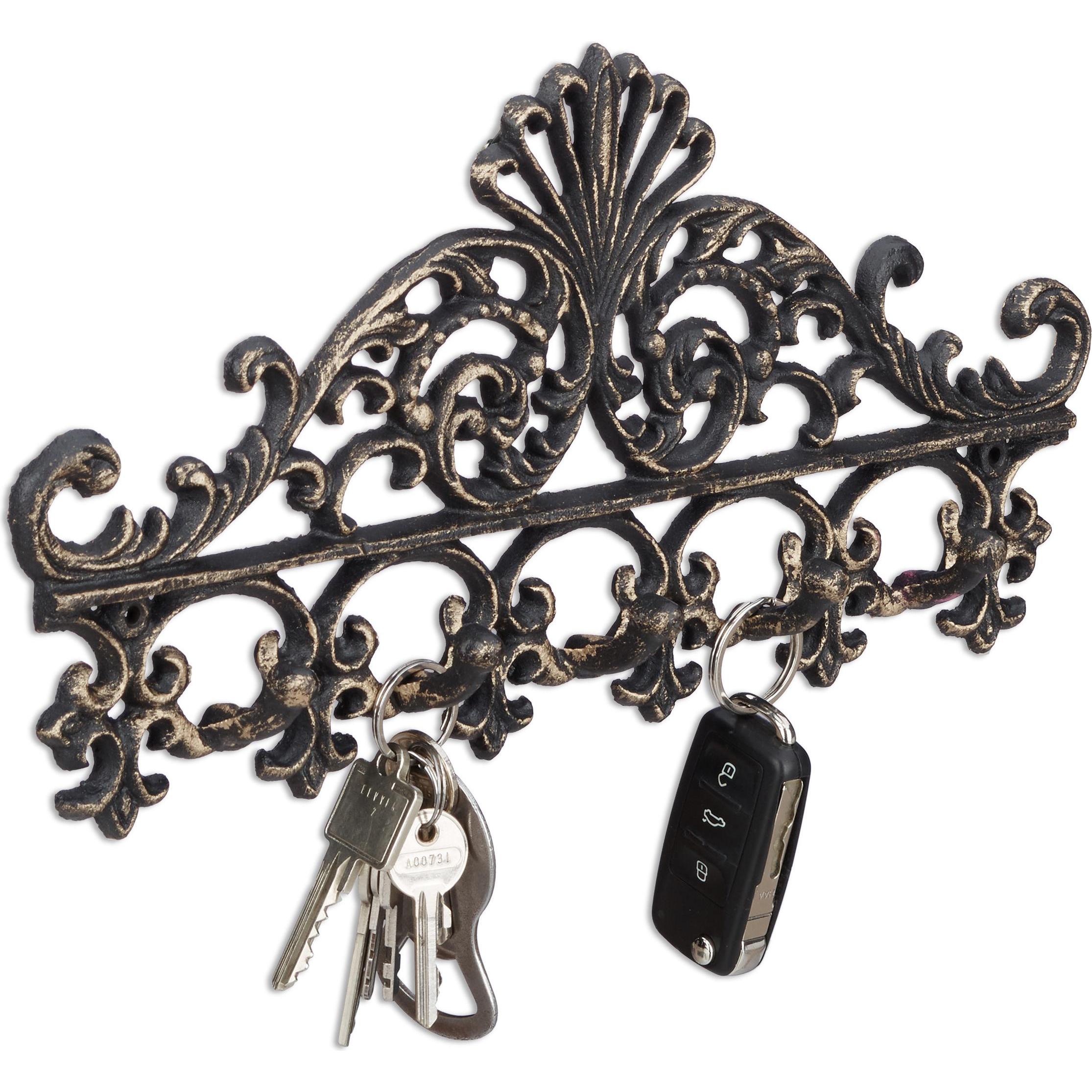 Relaxdays, Garderobe + Kleiderhaken, Garderobenleiste