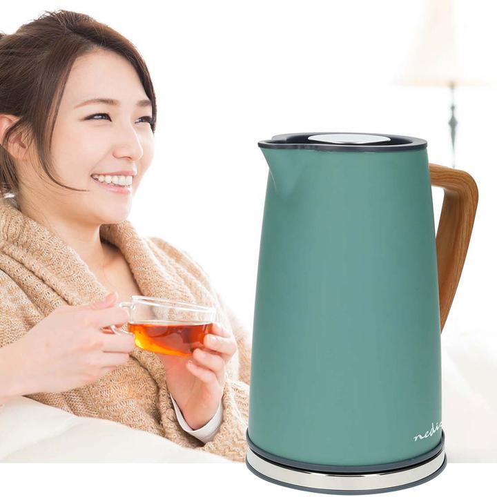 Productafbeelding Nedis Waterkoker | 1,7 l | Soft-Touch | Groen | 360 graden draaibaar | Verborgen verwarmingselement | Stri (1.70 l)
