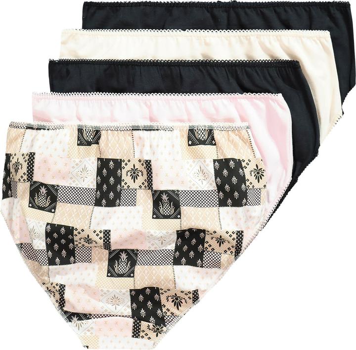 Actual product image Ulla Popken 5 Pack of Panties- Patchwork Print (60)