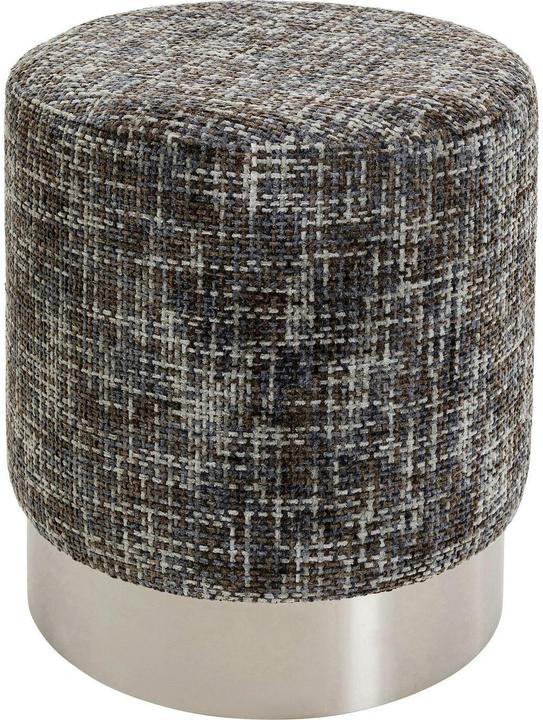 Kare Design Hocker Berry High Silber Dunkelgrau Ø39cm