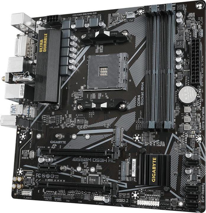 Image du produit Gigabyte B550M DS3H AC (AM4, AMD B550, mATX)