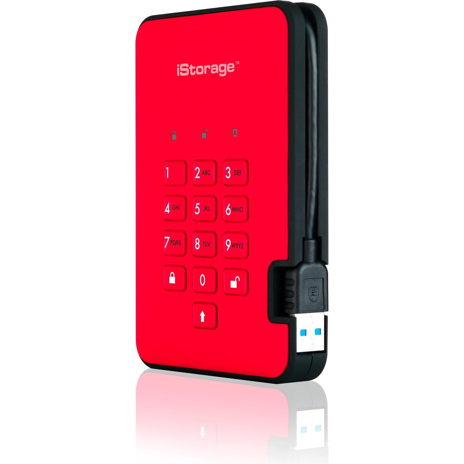 Thumbnail - iStorage diskAshur² - 4 TB SSD - extern (tragbar) (4000 GB), Externe SSD, Rot