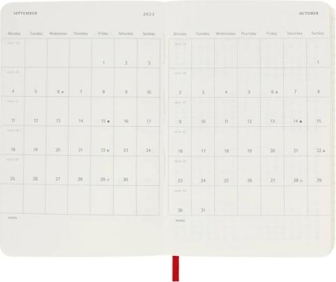 Immagine prodotto Moleskine Calendario settimanale 18 mesi 2023/2024, Pocket/A6, 1 Wo = 1 pagina, allineato a destra (A6, Inglese)