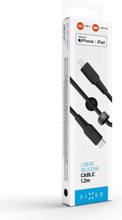Actual product image Fixed Liquid Silicone Cable USB-C/Lightning, 1,2m, black (1.20 m, USB 2.0, 60 W)