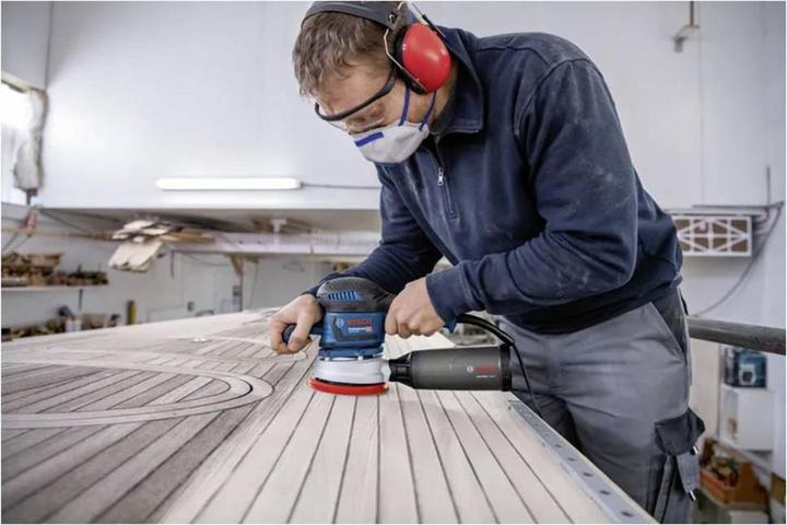 Produktbild Bosch Professional Exzenterschleifer GEX 40-150 mit 1 x Schleifblatt M480 und L-BOXX (Exzenterschleifer, 400 W)