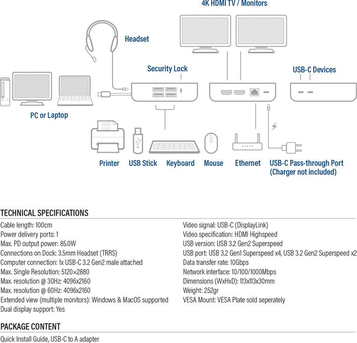 Nährwerte und Zutaten ACT AC7150 (USB-C, 9 Ports)