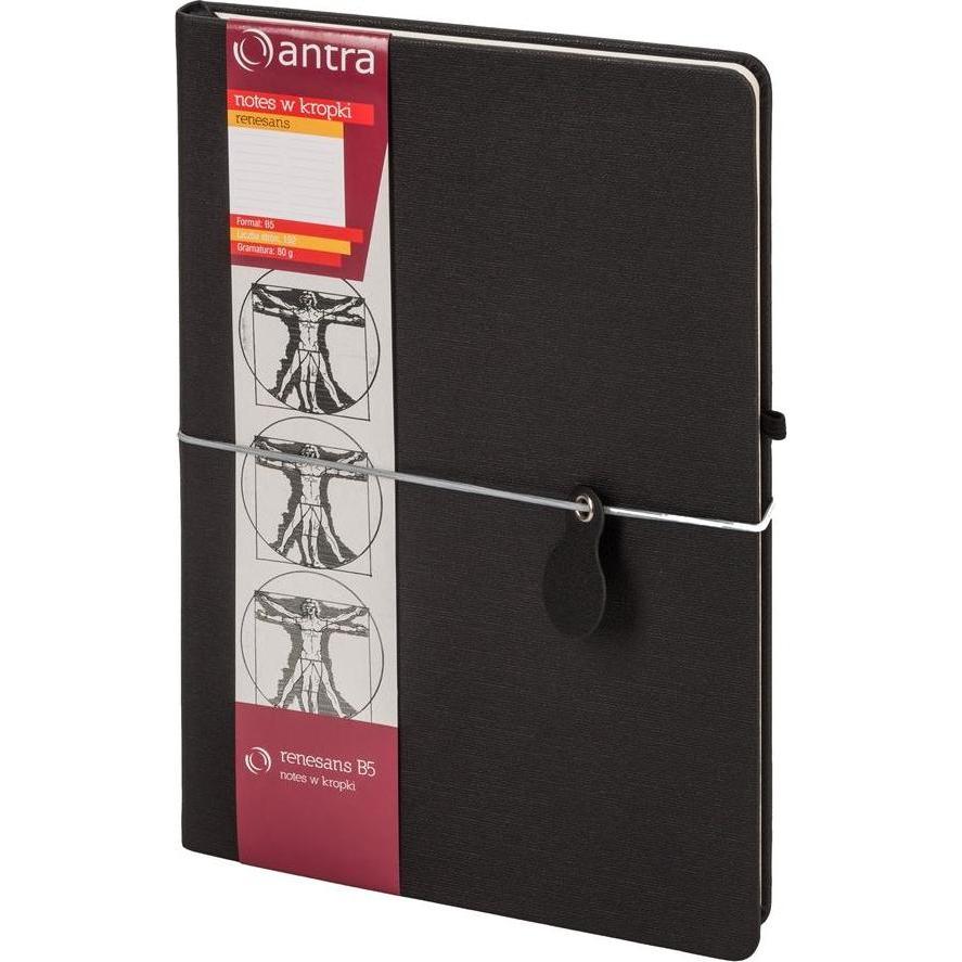 Antrax Nero Quaderni + Bloc Notes, Taccuino B5 Punti Rinascimento (B5, Punteggiato, Copertina Rigida)