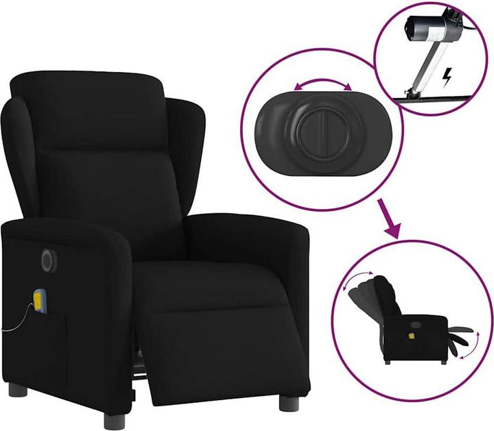 Produktbild vidaXL Massagesessel Elektrisch Schwarz Stoff