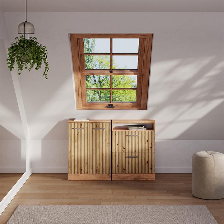 Produktbild Vichy Dachschrägenschrank Rion, Artisan-Eiche/Goldkraft Eiche/Goldkraft Eiche, mit 2 Türen (46 x 60 x 81.60 cm)