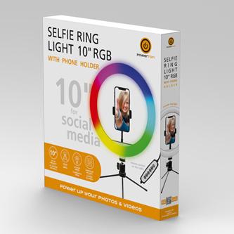 Actual product image Wp Ring light Powerton 10" Studio ring light, RGB LED, low light, adjustable light colour and inte (Ring light, Studio light)