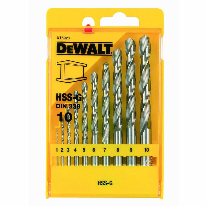Image du produit DeWalt Jeu de forets à métaux (1 mm, 2 mm, 3 mm, 4 mm, 5 mm, 6 mm, 7 mm, 8 mm, 9 mm, 10 mm)