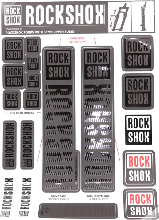 Produktbild RockShox Fork Decal Kit, 35mm Forks MY18 stealth
