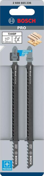 Produktbild Bosch Professional Zubehör PRO Wood precise T344DP Stichsägeblatt, 152 mm, 2-tlg.