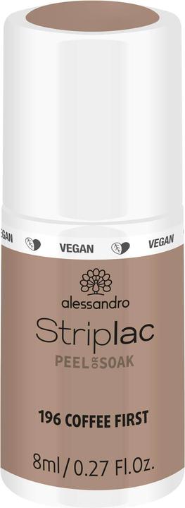 Actual product image Alessandro Striplac Peel or Soak off Coffee First (196, Colour paint)