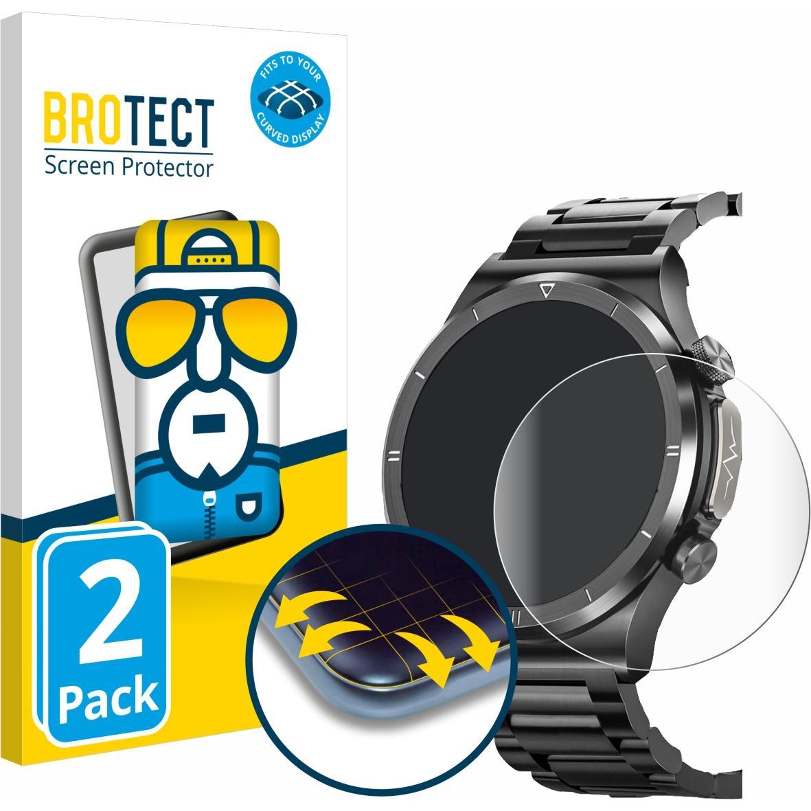 BROTECT Fullscreen Schutzfolie Displayschutz Folie Klar Transparent, Smartwatch Schutzfolie, Transparent