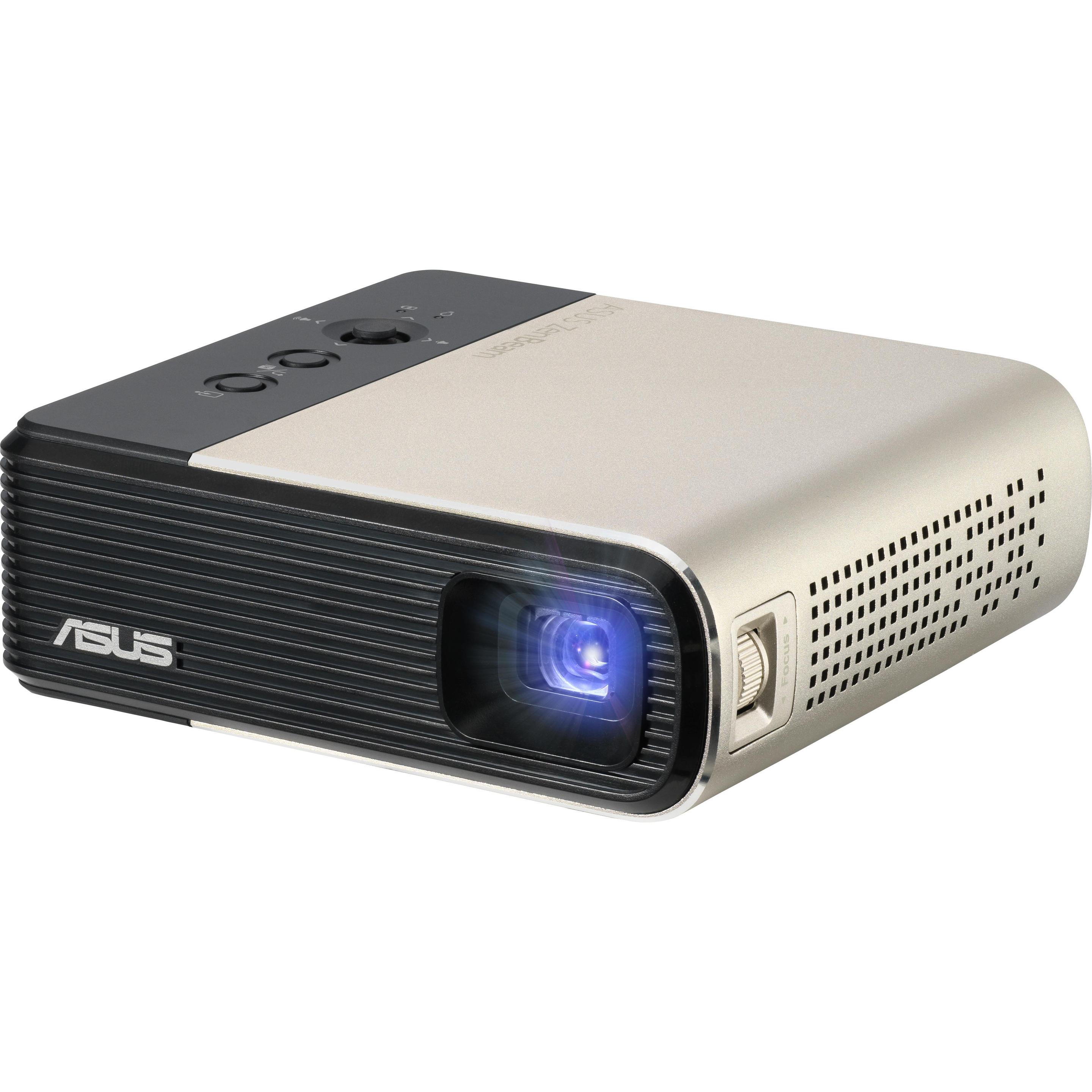 ASUS ZenBeam E2 (WVGA, 300 lm, 1.3:1), Beamer, Schwarz, Gold