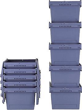 Actual product image kaiserkraft Reusable stacking container with hinged lid