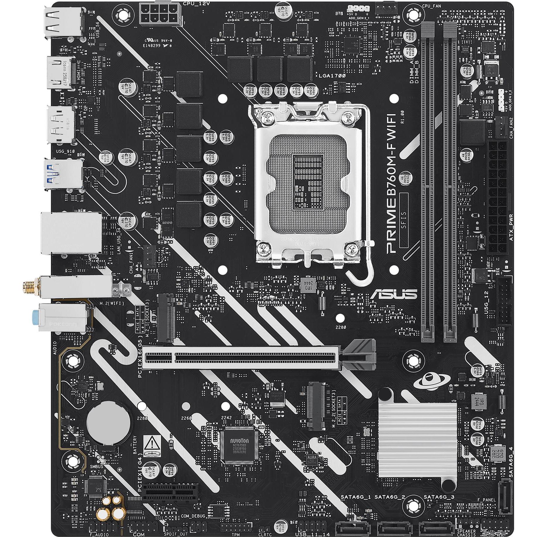ASUS MB PRIME B760M-F WIFI (LGA 1700, Intel B760, Micro ATX (mATX)), Mainboard