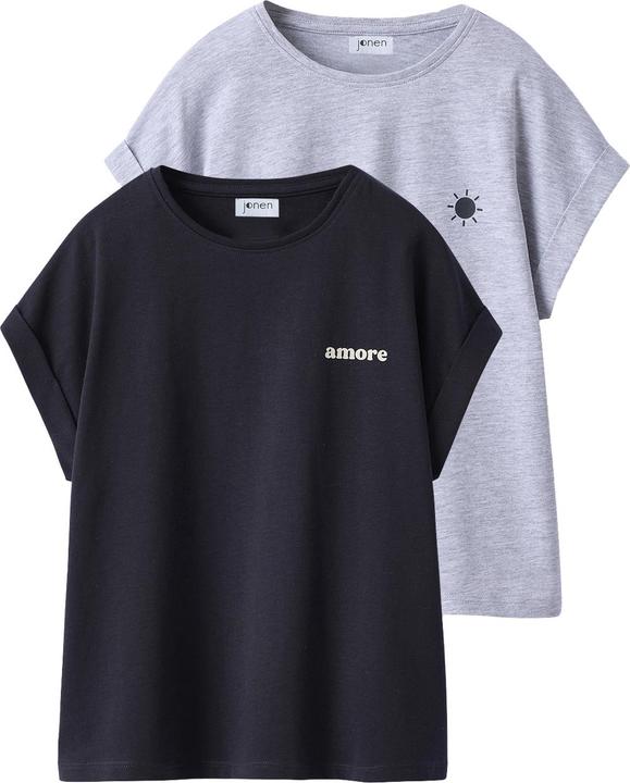 Image du produit Jonen 2er-Pack Mädchen T-Shirts mit kleinem Print (146, 152)