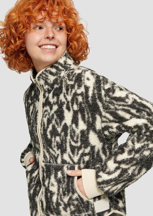 Produktbild s.Oliver Sweatshirt Teddyjacke mit All-over-Print (S)