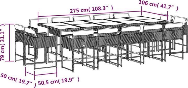 Immagine prodotto vidaXL Garten Essgruppe (106 cm)