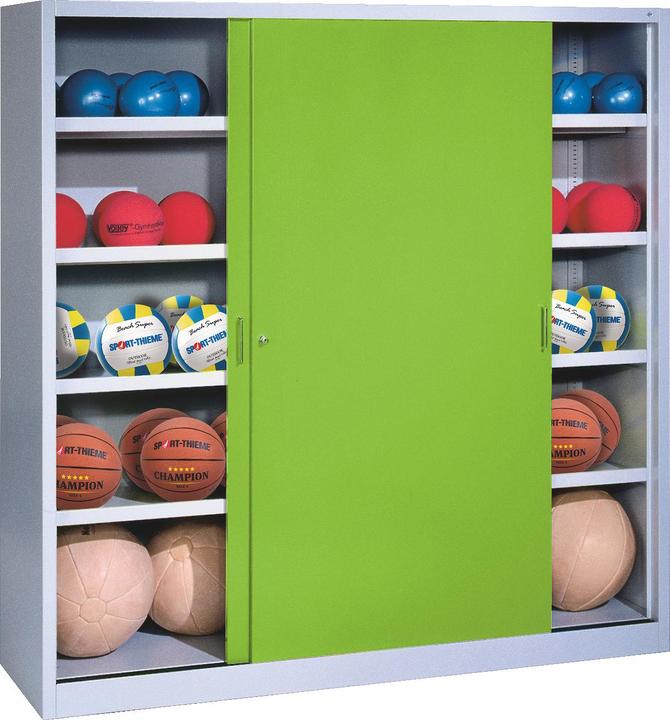 Actual product image C+P Ball cabinet (HxWxD: 195x160x50 cm, with solid sheet metal sliding doors, type 4)