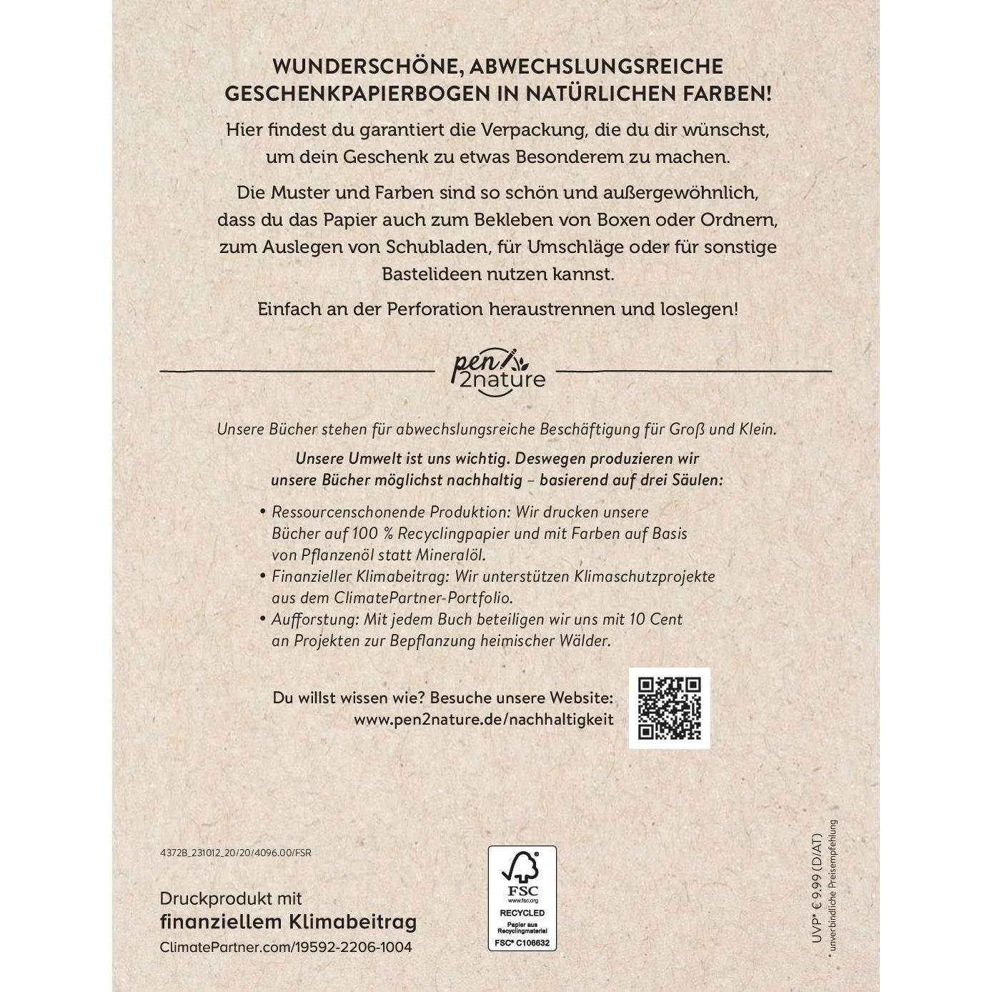 Thumbnail - Pen2nature, Geschenkverpackung, Geschenkpapier-Buch Calming Nature 100% Recyclingpapier (Geschenkpapier, 10 x)