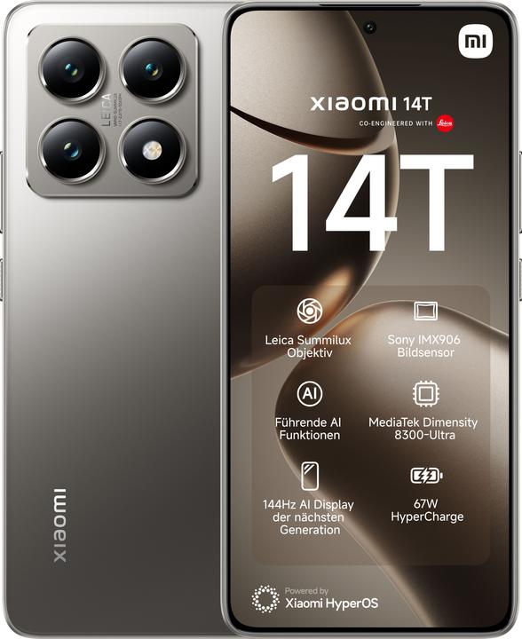 Immagine prodotto Xiaomi Pacchetto di lancio 14T + Monitor da gioco curvo da 30 pollici (256 GB, Grigio Titano, 6.67", Doppia SIM, 5G)