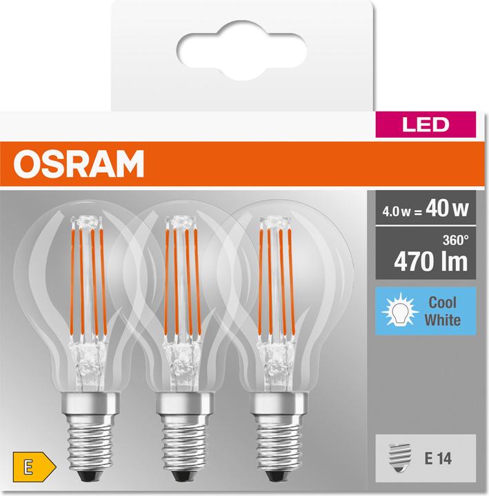 Produktbild Osram Led Base Classic P (E14, 4 W, 470 lm, 3 x, E)