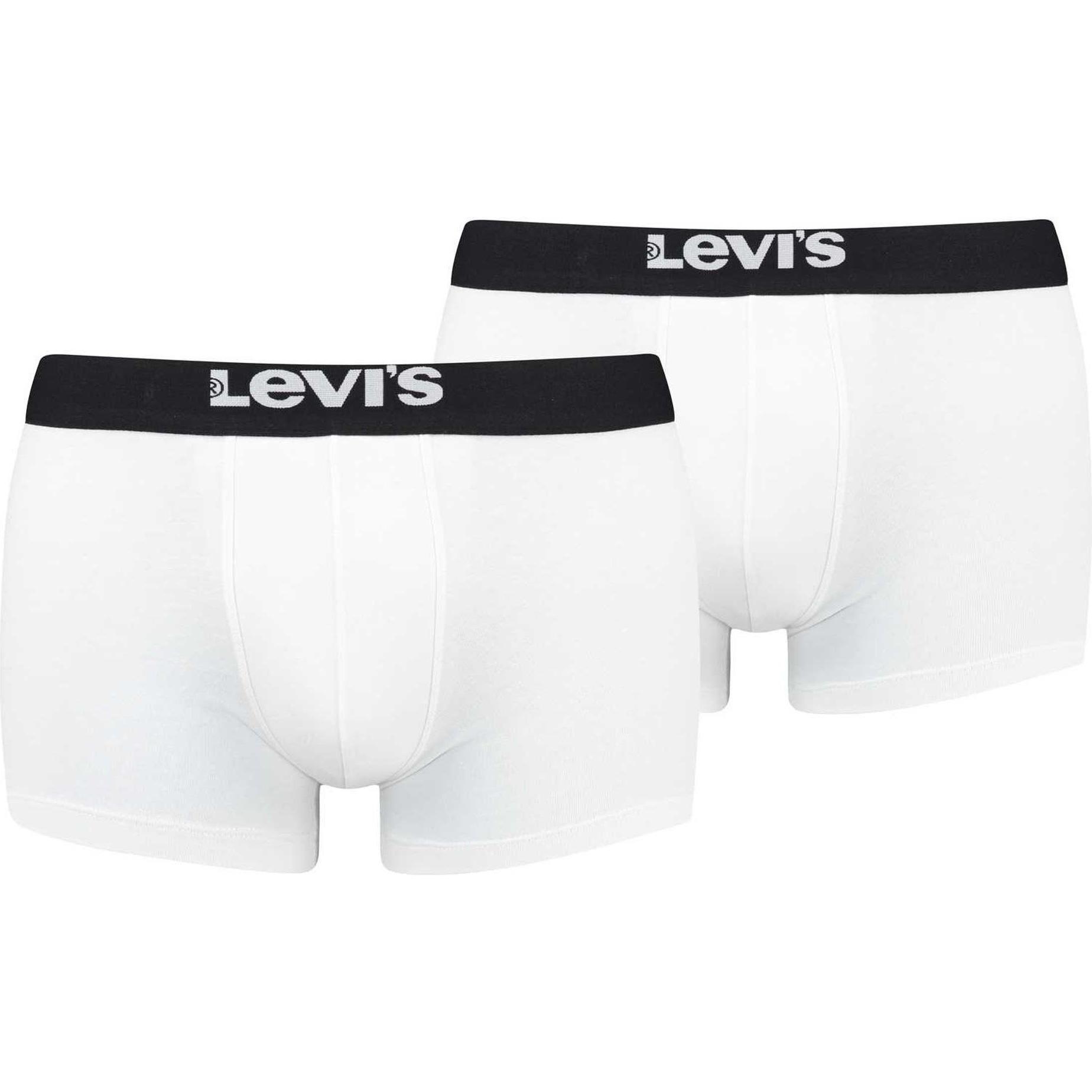 Levis, Herren, Unterhosen, Boxershort Casual Figurbetont, Weiss, (XL, 2er Pack)