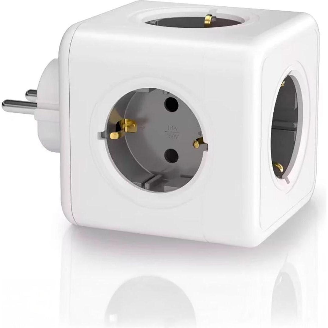 F-Bright, Ciabatta multipresa, Steckdosenleiste mit 5 Steckdosen ohne Schalter Fbright Weiss 3680 W (5x, CEE 7/4)