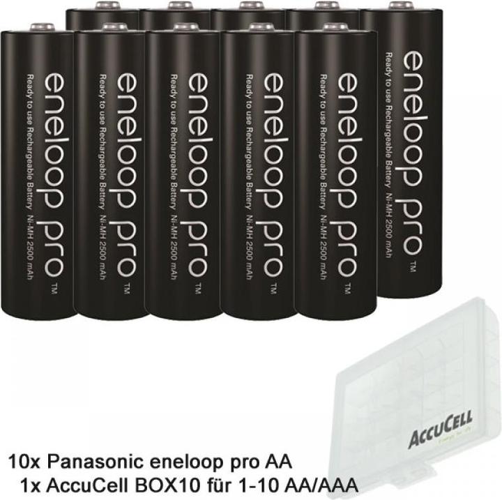Image du produit Panasonic Accu 10 pro, AA Mignon, 2500mAh avec puissance extra forte et AccuCell AccuSafe (10 pcs, AA, 2500 mAh)