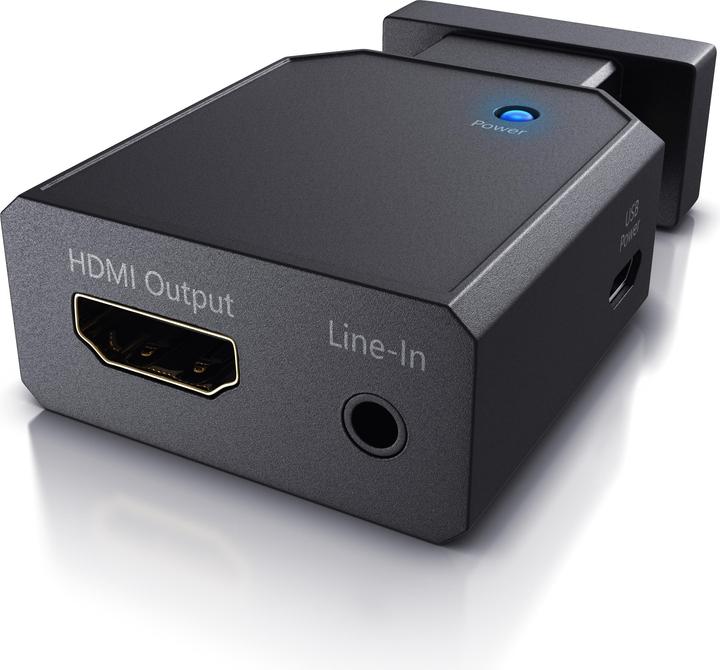 Immagine prodotto CSL Adattatore da VGA a HDMI con audio + VGA + USB, convertitore da VGA a HDMI per PC, laptop e TV (HDMI, 7.60 cm)