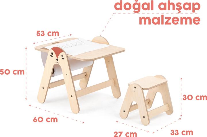 Produktbild MamaToyz Kindersitzgruppe Aktivitäten Tisch & Schreibtafel: Fuchs (Kindersitzgruppe)