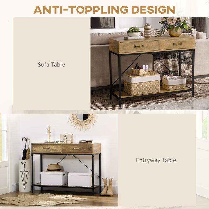 Image du produit Homcom Table console avec 2 tiroirs (35 x 35 x 76.50 cm)