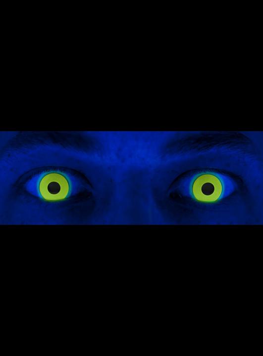 Produktbild Maskworld Glow UV Gelb Jahreslinsen für Karneval Halloween (Gelb)