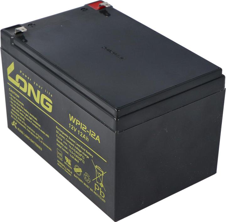 Actual product image Kung Long Akku WP12-12A F1 VdS, mit 4,8mm Faston Anschluss (12 V, 12 Ah)