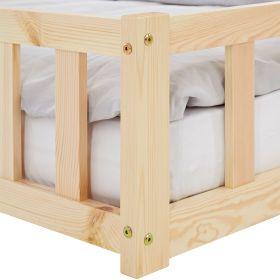 Image du produit Homestyle4u Kinderbett mit Matratze Lattenrost & Rausfallschutz (120 x 200 cm)
