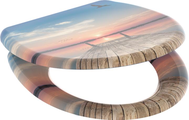 Actual product image Schütte WC seat Duroplast WC seat SUNSET SKY Soft-close mechanism Quick-release fastener 82378 Sunset