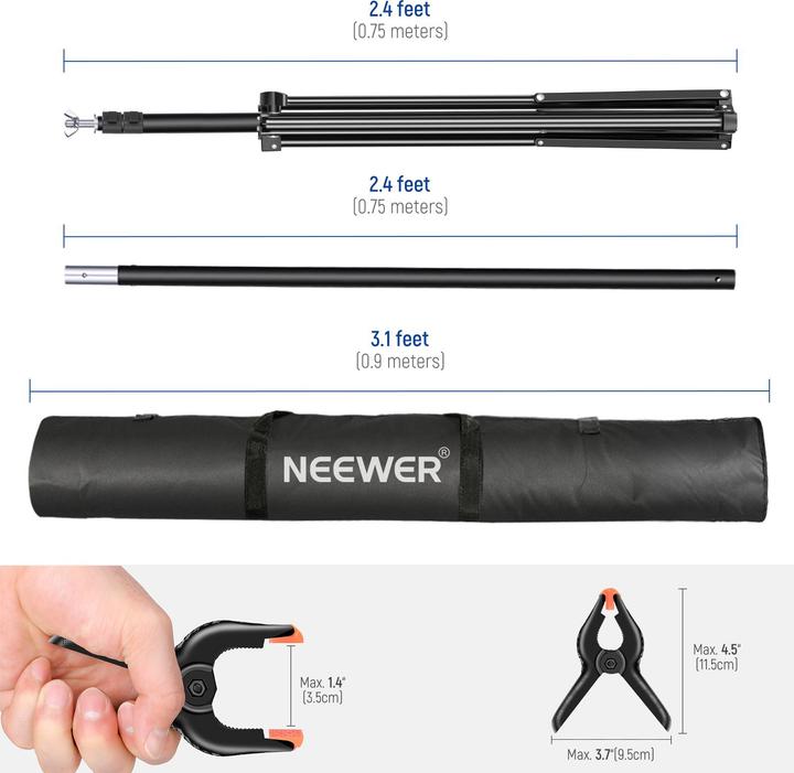 Actual product image Neewer photo background stand set (300 cm, 210 cm)