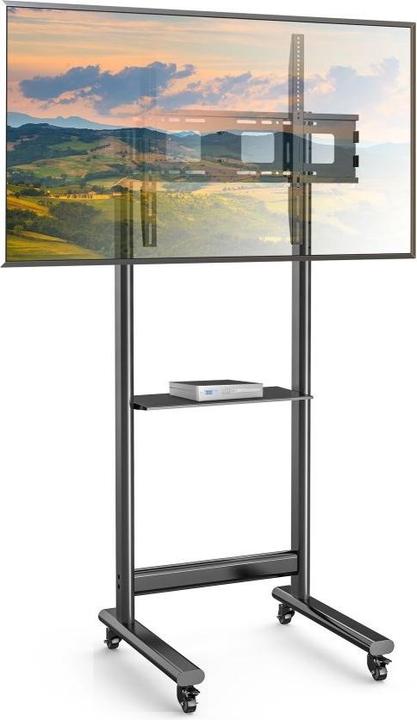Actual product image Techly TV trolley for LCD/LED 50-90" black with one shelf (70 kg, 50" - 90")