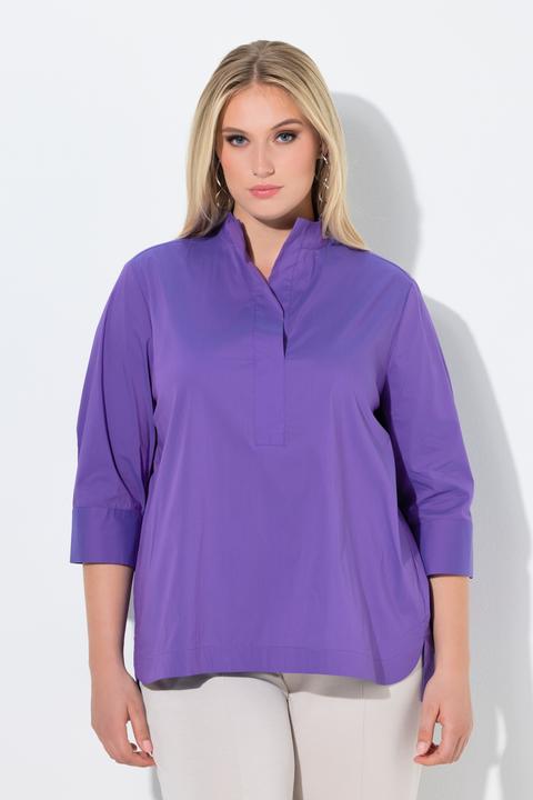Actual product image Ulla Popken Goblet Collar 3/4 Sleeve Blouse (54)