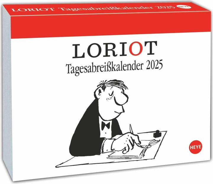 Actual product image Heye Loriot daily tear-off calendar 2025 (14 x 11 cm, Hardcover, German)