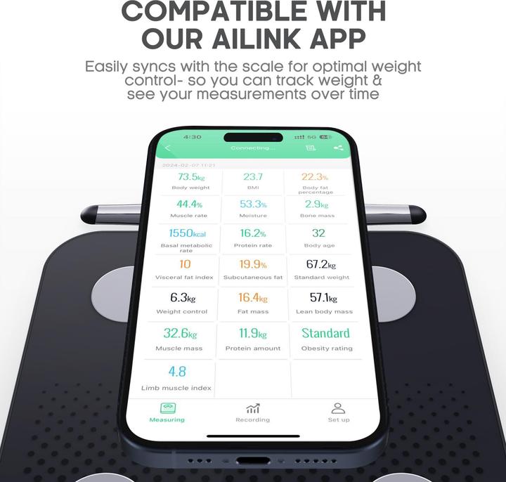 Actual product image OYeet O'Yeet BS-OY03 smart body composition monitor (180 kg)